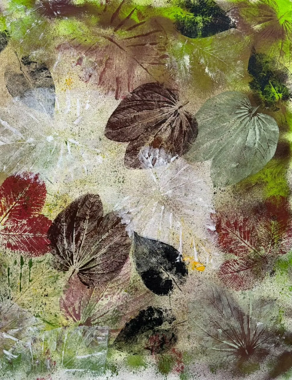 Autumn Herbarium — original artwork by Alyne Perfeito, 78 x 100 cm (30.7 x 39.4 in), Terra & Ether series