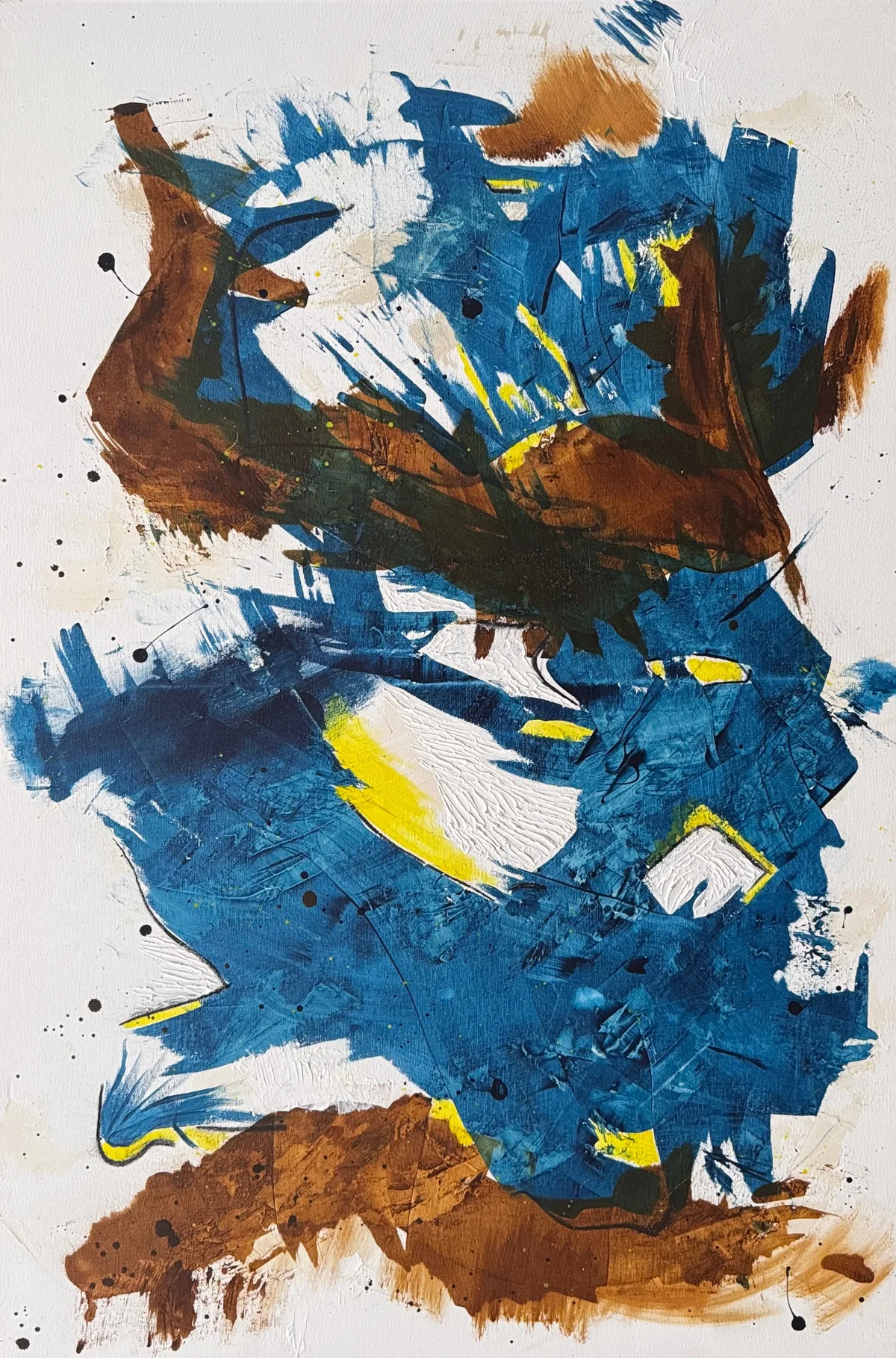 Crossing Currents — original mixed-media artwork by Alyne Perfeito, 80 x 120 cm (31 x 47 in), Terra & Ether series, 2025