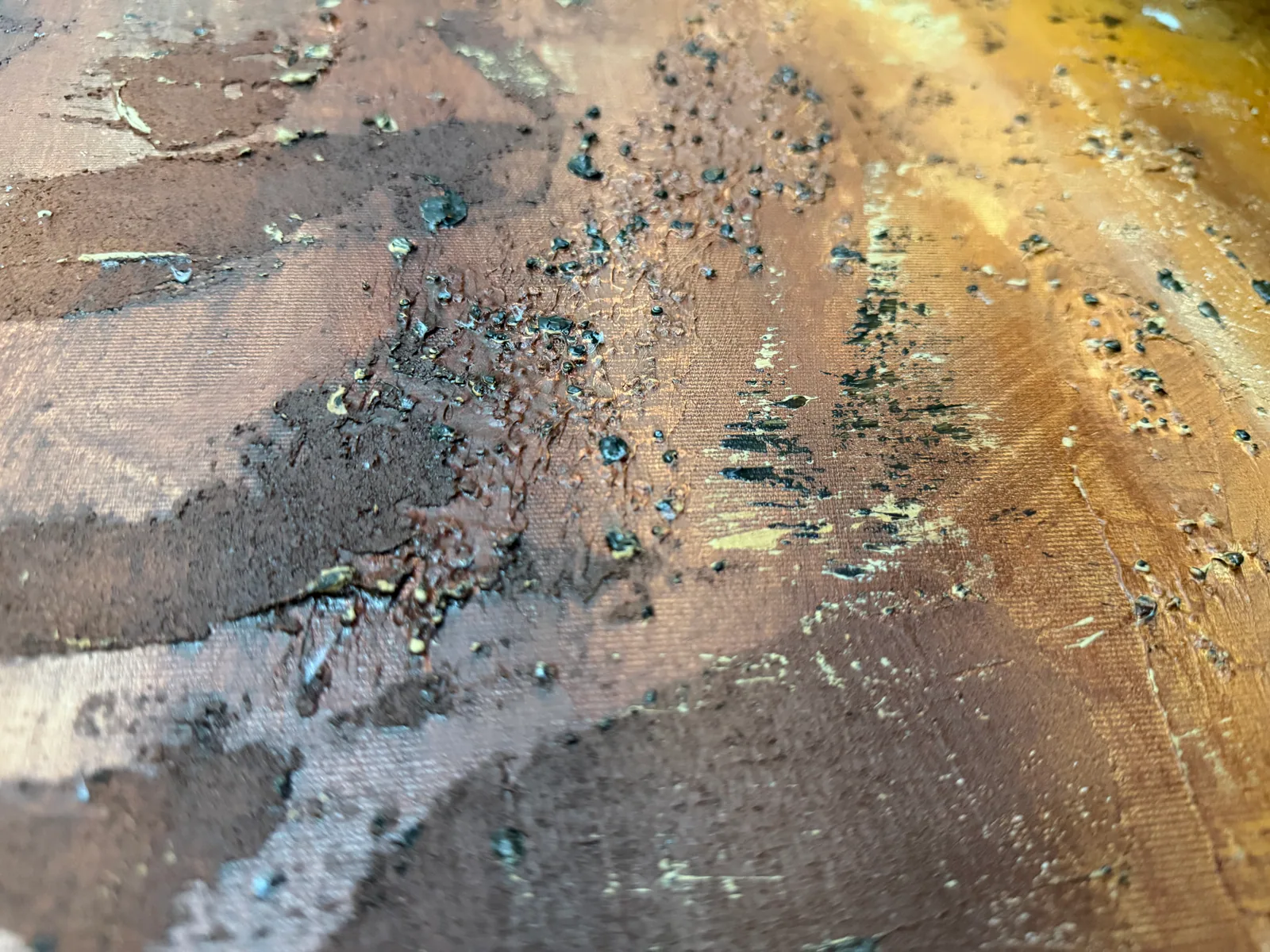 Surface detail of Amber Strata — original mixed-media artwork by Alyne Perfeito