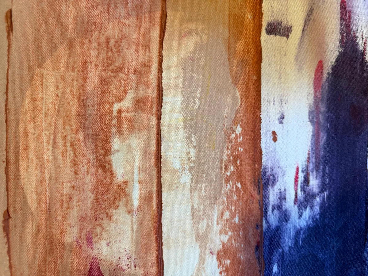 Surface detail — Amethyst Ground by Alyne Perfeito, 100 x 100 cm (39.4 x 39.4 in)