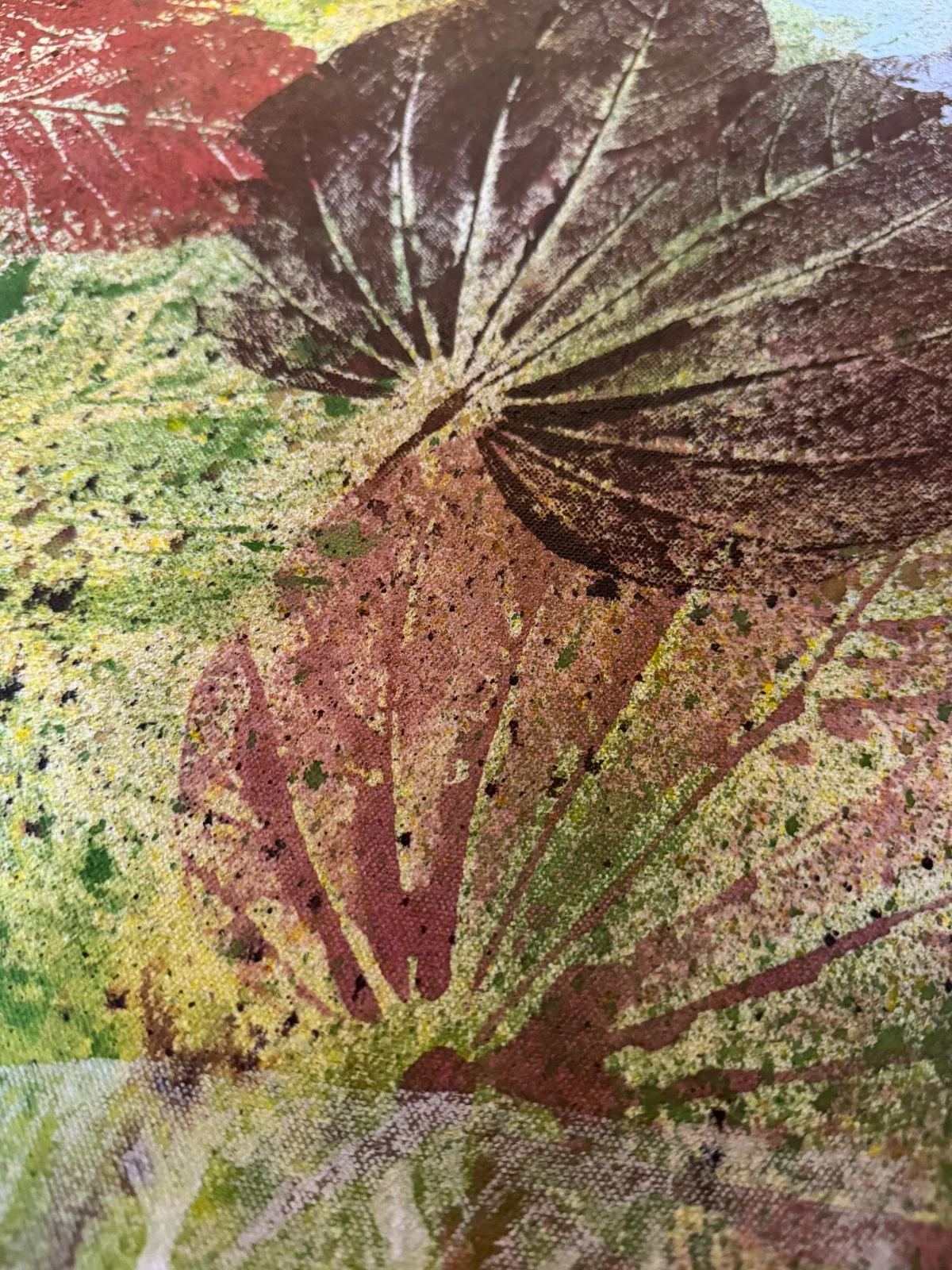 Surface detail — Autumn Herbarium by Alyne Perfeito, 78 x 100 cm (30.7 x 39.4 in)