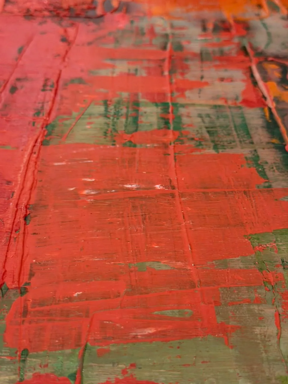 Surface detail — Oxide Horizon by Alyne Perfeito, 80 x 100 cm (31.5 x 39.4 in)