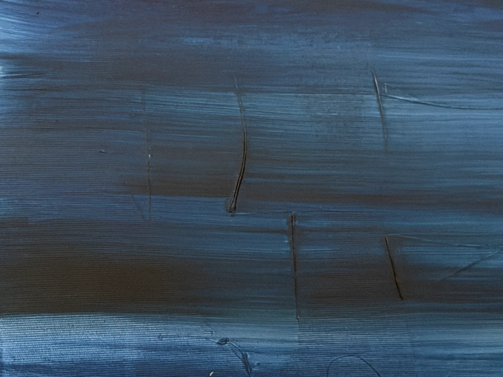 Silent Interval (120 x 160 cm), técnica mista com acrílica sobre tela, detalhe da superfície com pinceladas e sulcos — Alyne Perfeito, Perfeito Studio