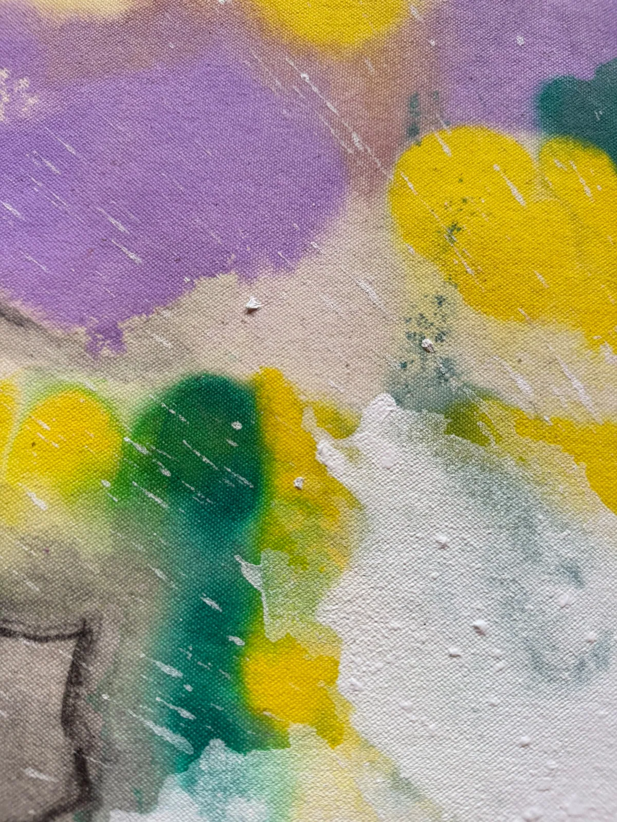 Surface detail — Violet Tempest by Alyne Perfeito, 100 x 100 cm (39.4 x 39.4 in)