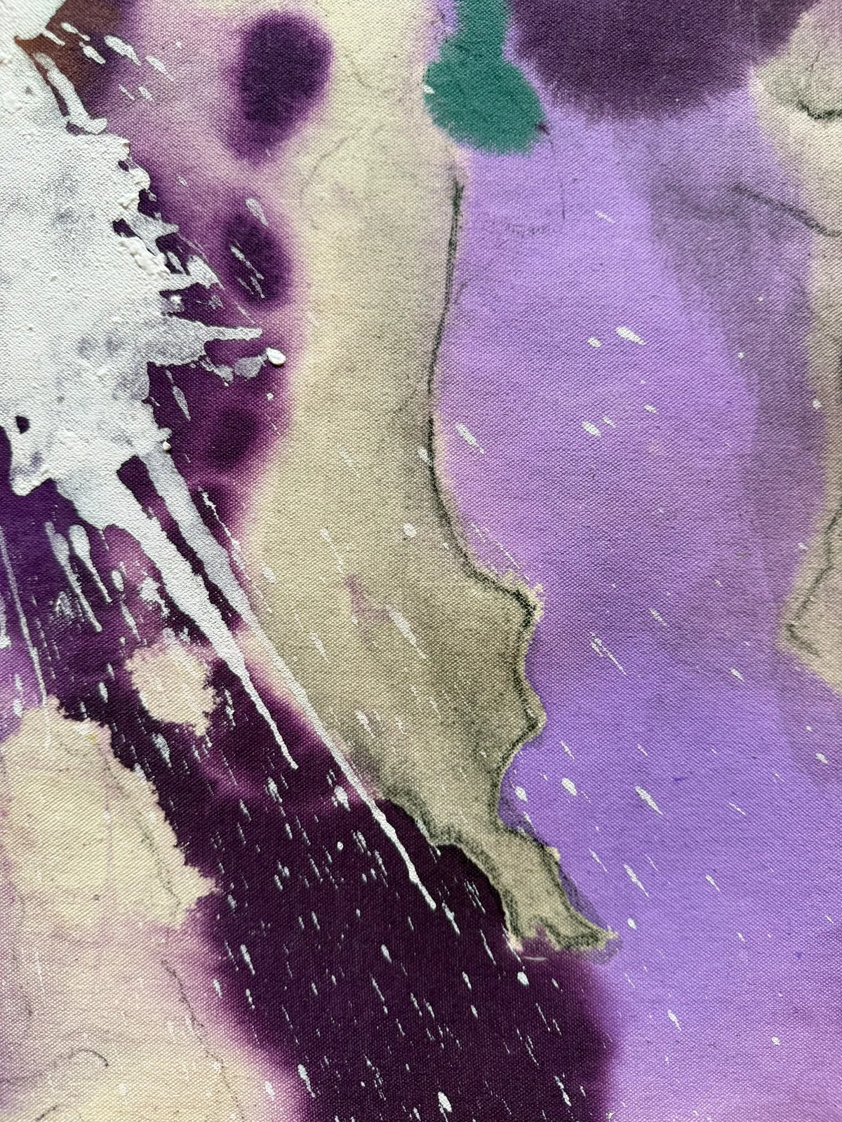 Surface detail — Violet Tempest by Alyne Perfeito, 100 x 100 cm (39.4 x 39.4 in)