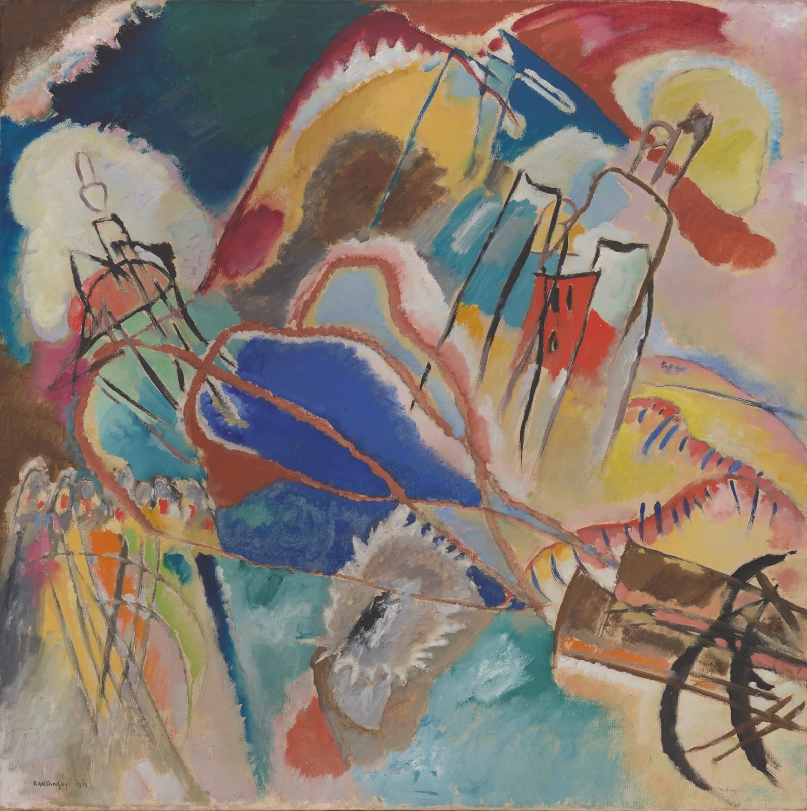 Improvisation No. 30 (Cannons), 1913, oil on canvas by Vasily Kandinsky — Art Institute of Chicago