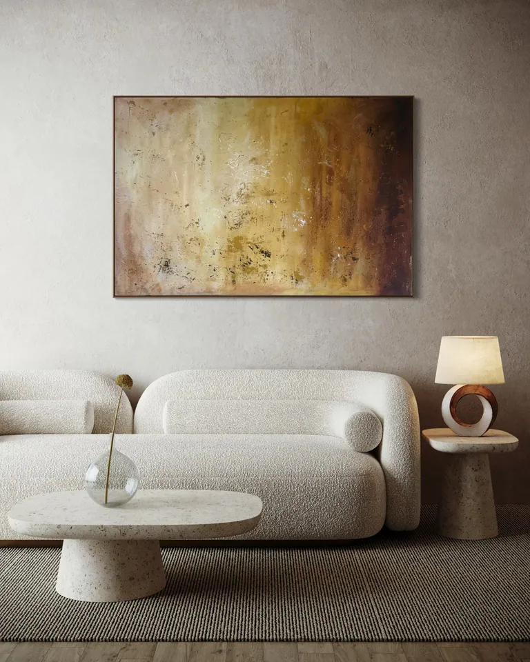 Amber Strata in a room — digital visualization (illustrative only)