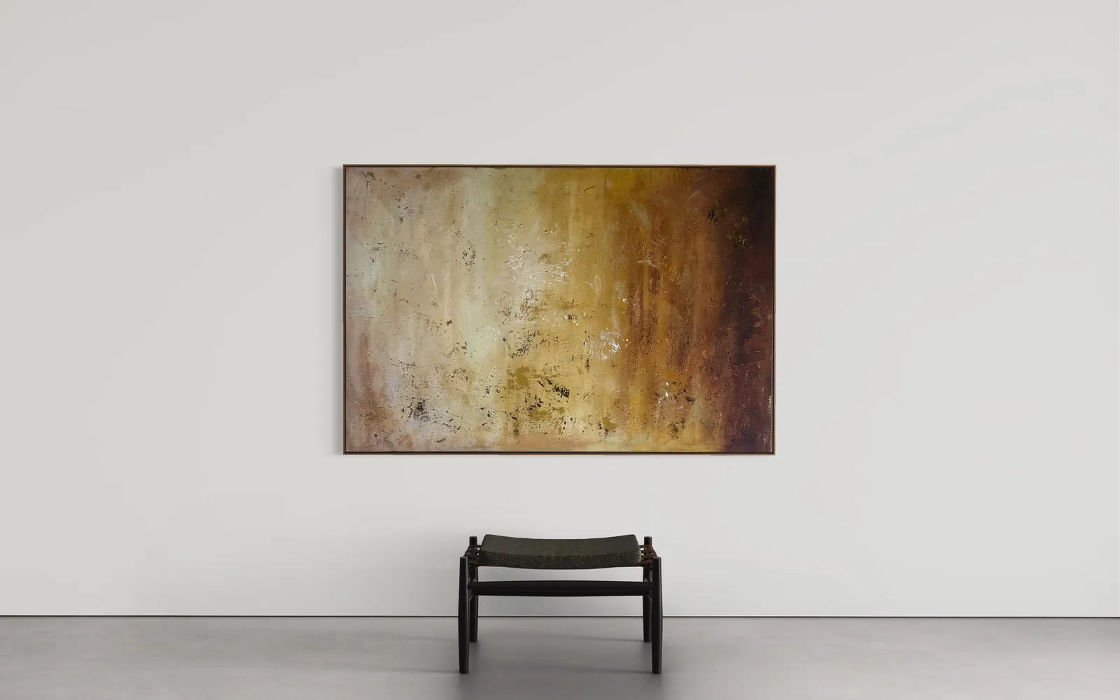 Amber Strata (150 x 100 cm), técnica mista com acrílica sobre tela — Alyne Perfeito, Perfeito Studio