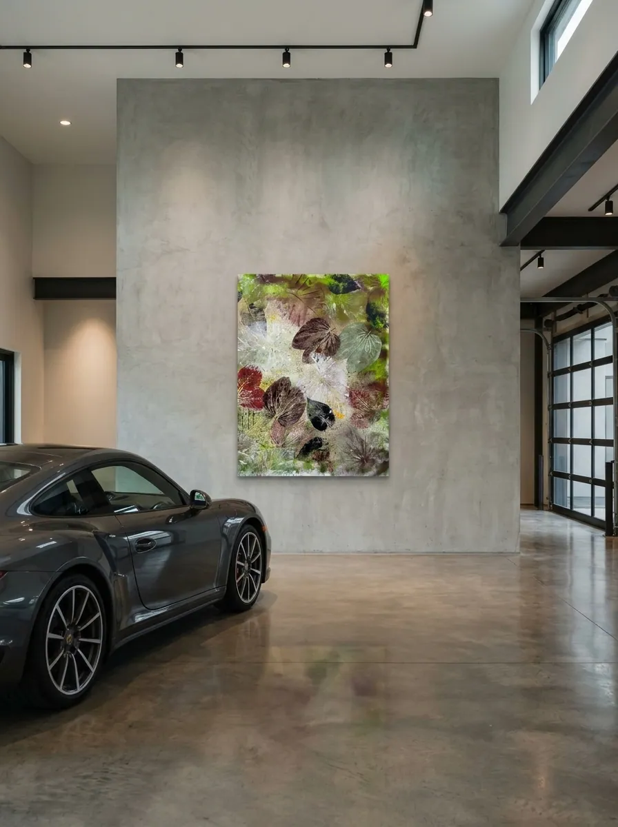 Autumn Herbarium by Alyne Perfeito shown in an interior setting — digital visualization, Terra & Ether series