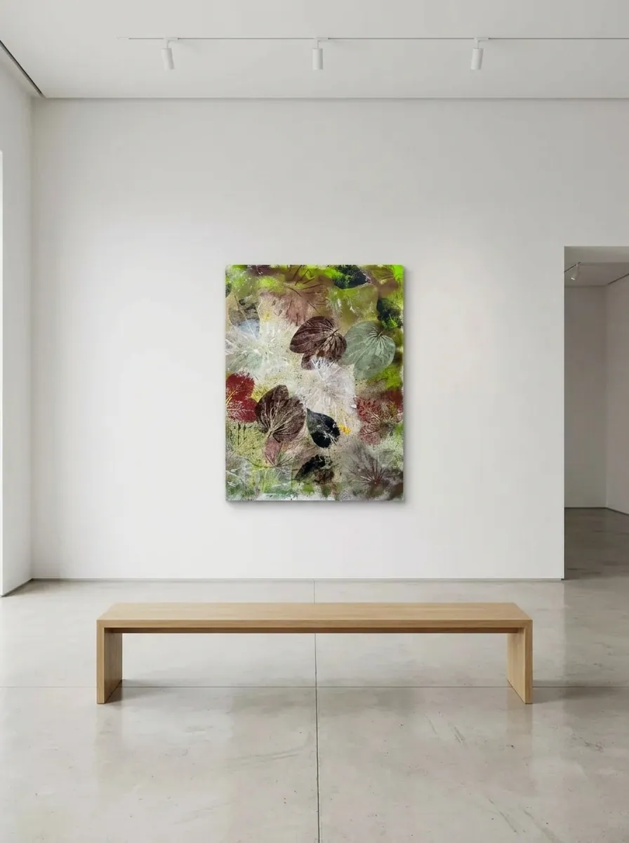 Autumn Herbarium by Alyne Perfeito shown in an interior setting — digital visualization, Terra & Ether series