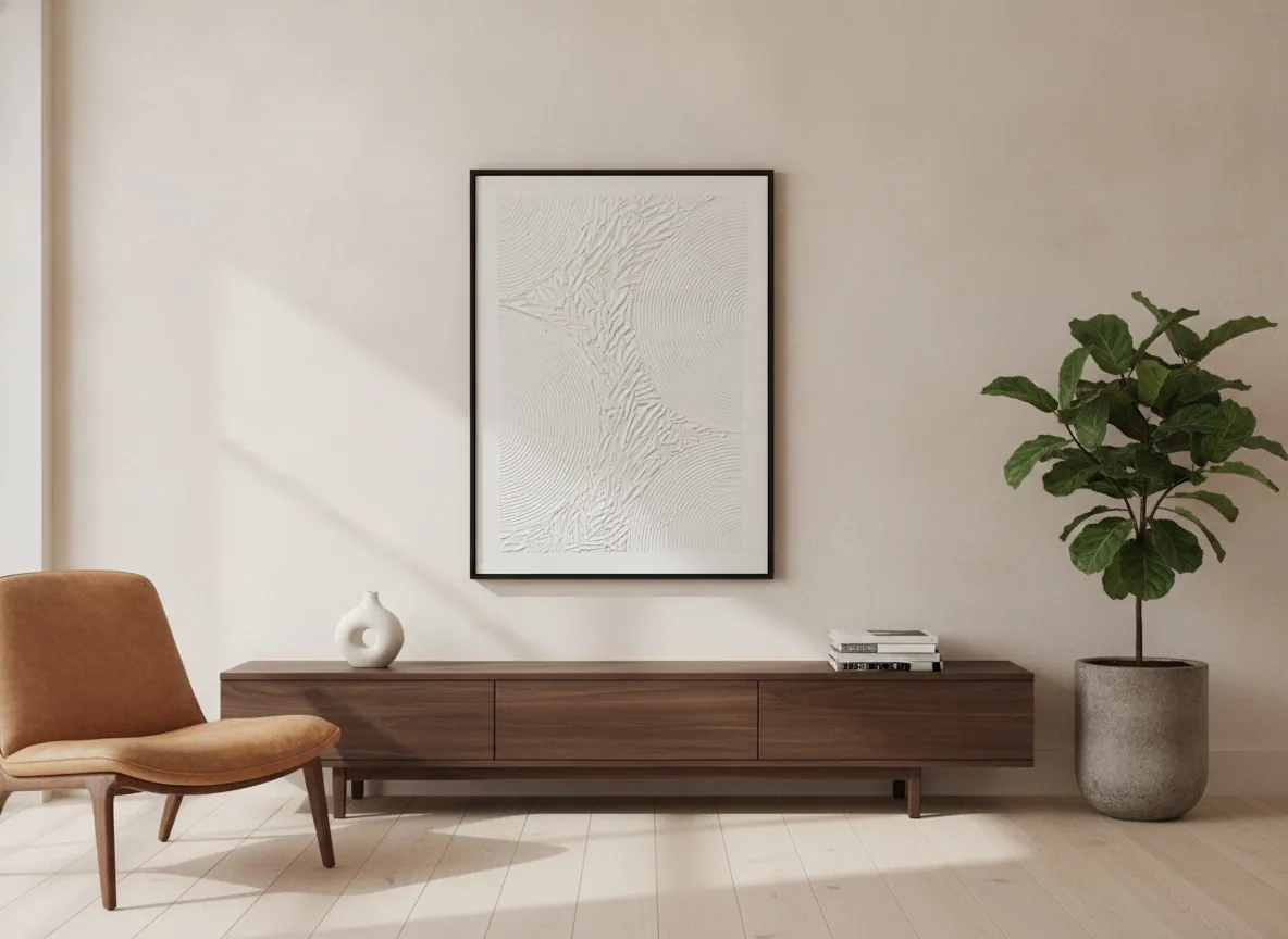 Echo of Silence (50 x 70 cm), sculpted texture on canvas — Alyne Perfeito, Perfeito Studio