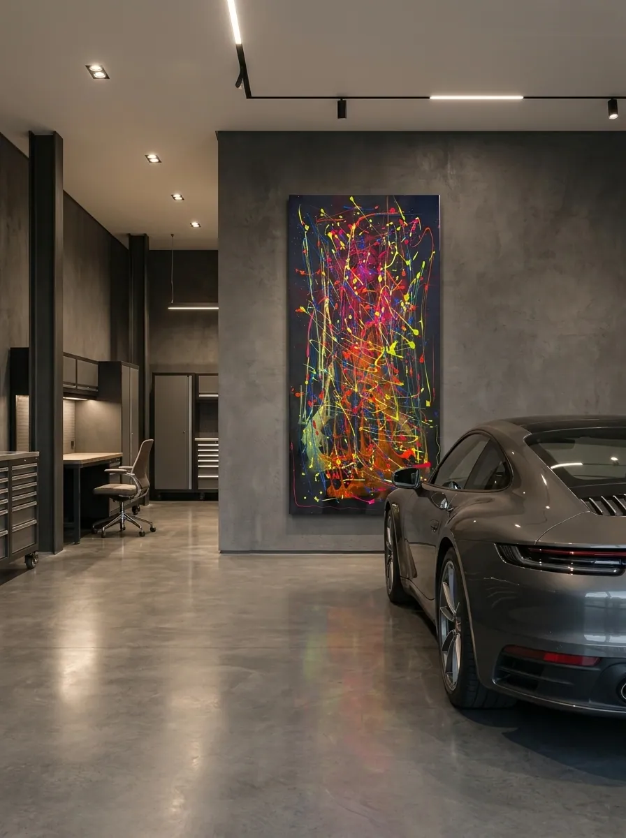 Electric Nocturne by Alyne Perfeito shown in an interior setting — digital visualization, Heart of Chaos series