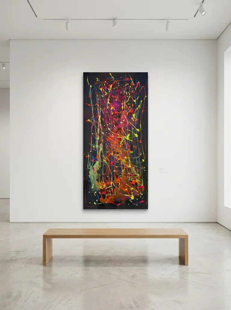 Electric Nocturne in a room — digital visualization (illustrative only)