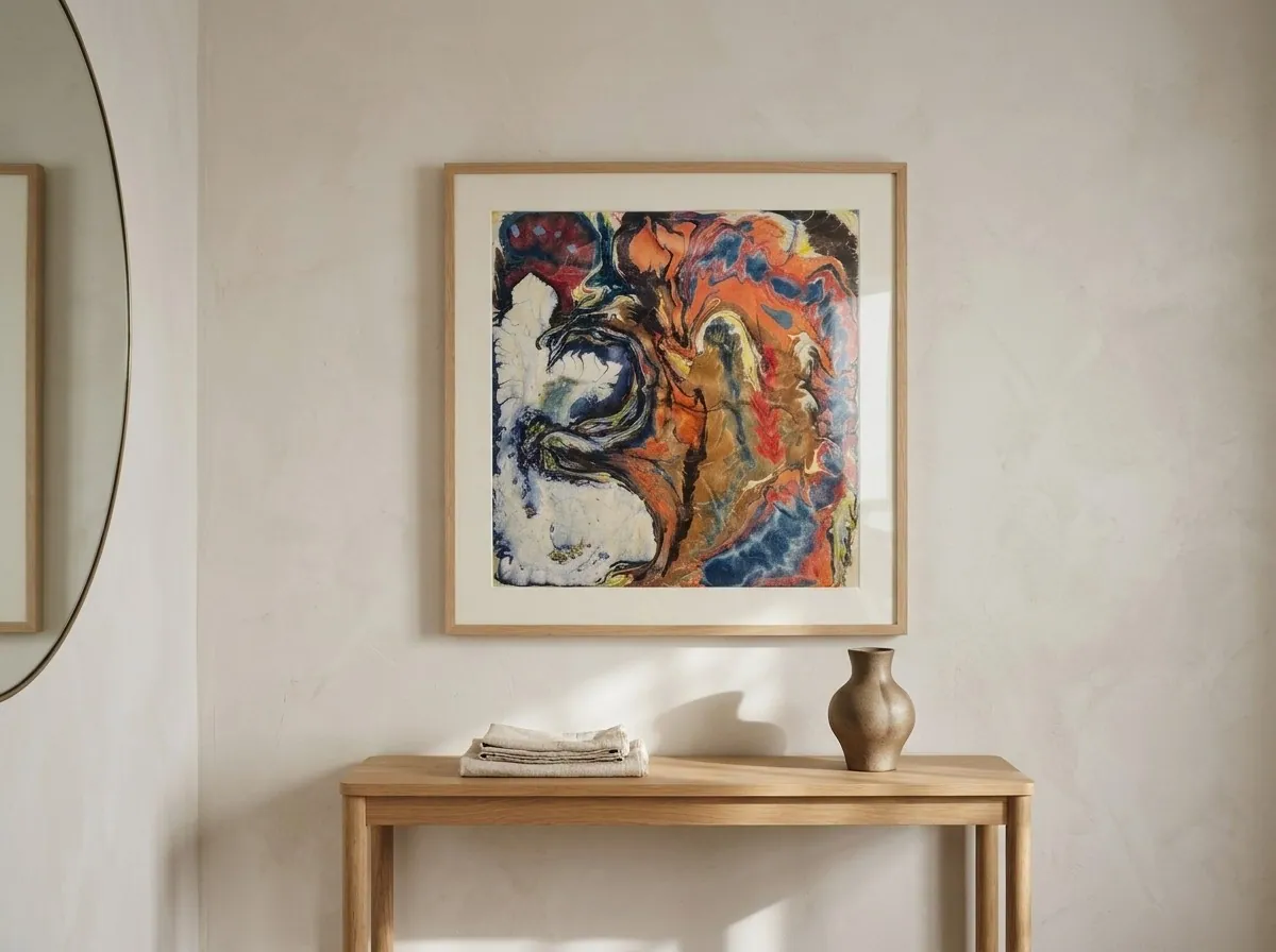 Ember Tide by Alyne Perfeito shown in an interior setting — digital visualization, Water & Bloom series