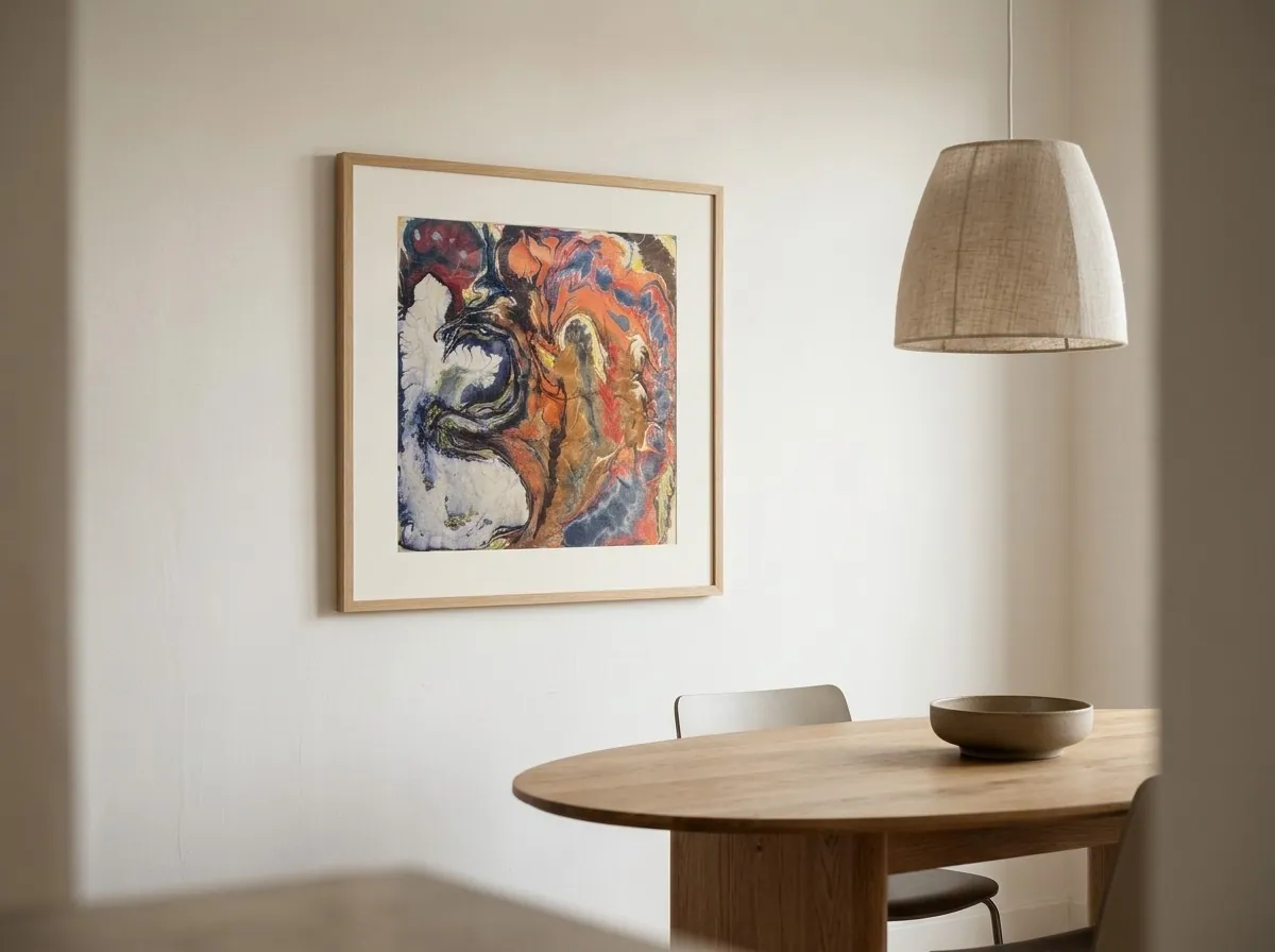 Ember Tide by Alyne Perfeito shown in an interior setting — digital visualization, Water & Bloom series
