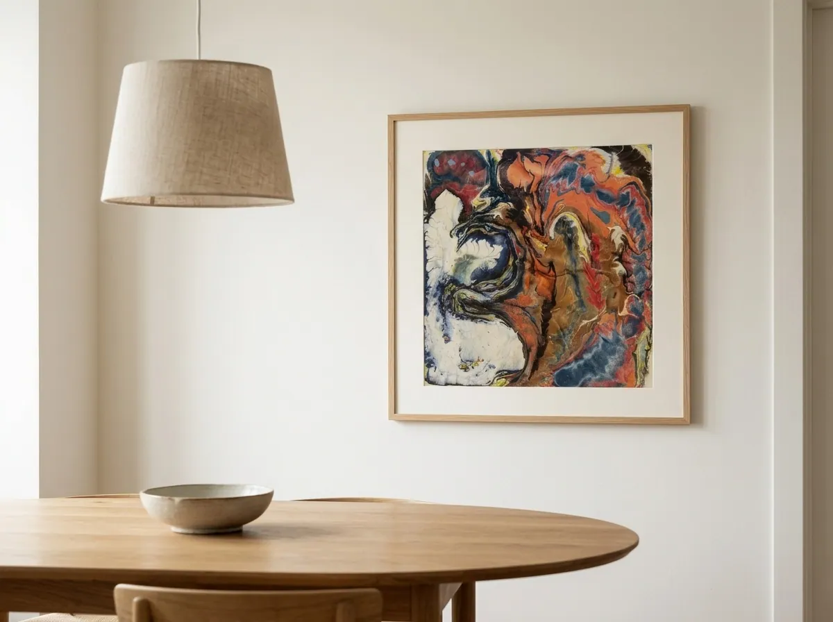 Ember Tide by Alyne Perfeito shown in an interior setting — digital visualization, Water & Bloom series