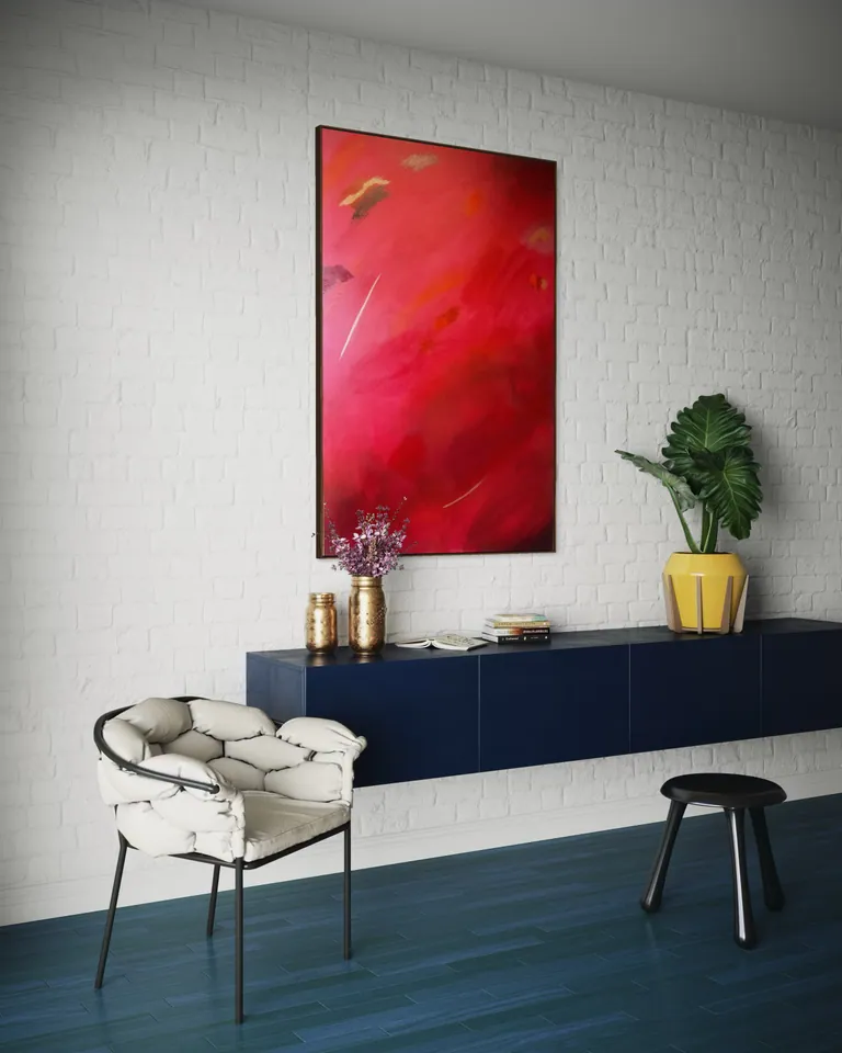 Fire of Devotion in a room — digital visualization (illustrative only)