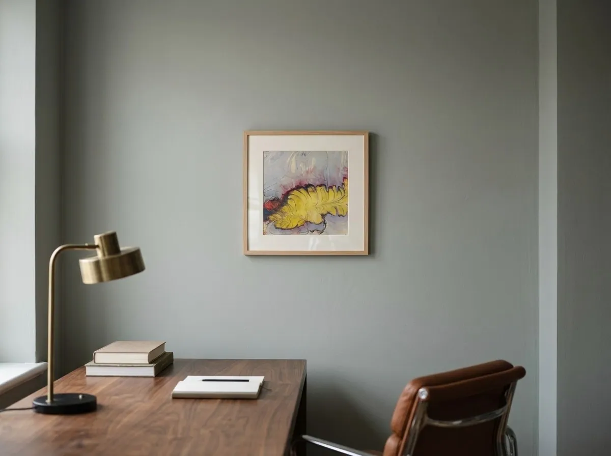 Golden Frond by Alyne Perfeito shown in an interior setting — digital visualization, Water & Bloom series
