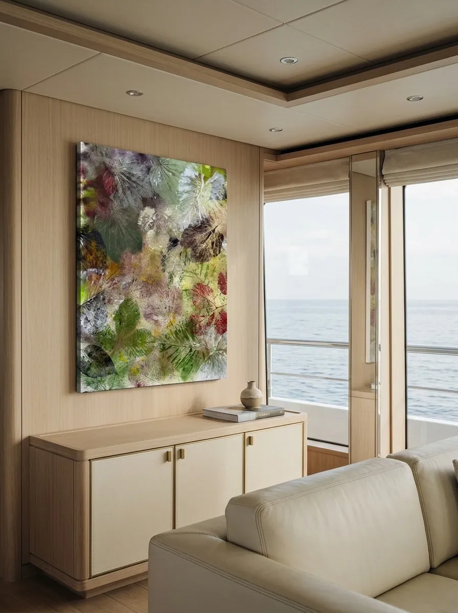 Moss Herbarium by Alyne Perfeito shown in an interior setting — digital visualization, Terra & Ether series