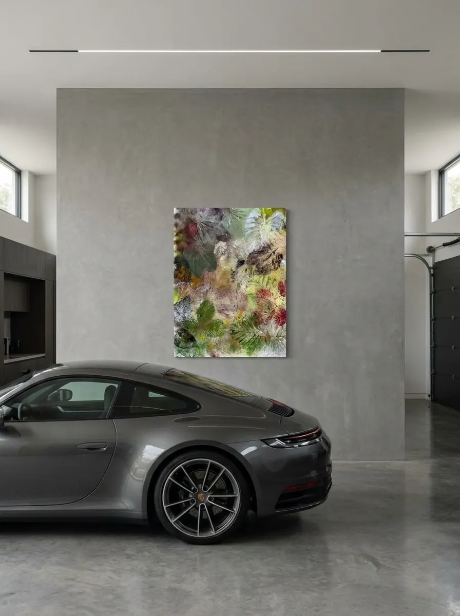 Moss Herbarium by Alyne Perfeito shown in an interior setting — digital visualization, Terra & Ether series