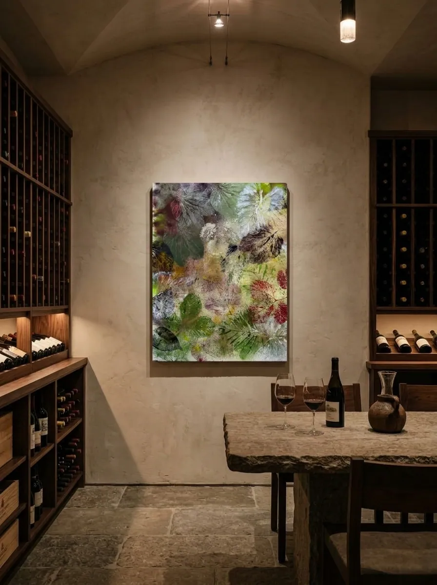 Moss Herbarium by Alyne Perfeito shown in an interior setting — digital visualization, Terra & Ether series