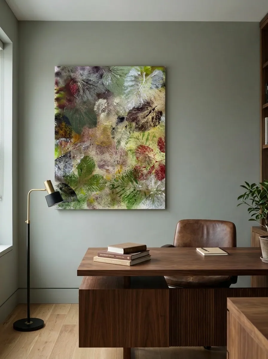 Moss Herbarium by Alyne Perfeito shown in an interior setting — digital visualization, Terra & Ether series
