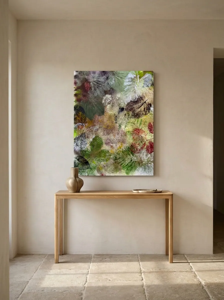 Moss Herbarium by Alyne Perfeito shown in an interior setting — digital visualization, Terra & Ether series