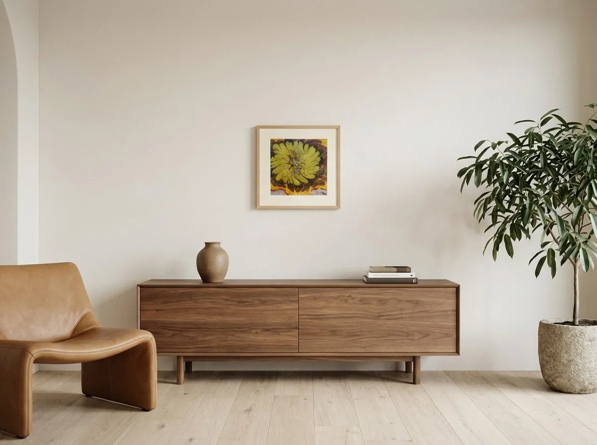 Ochre Bloom by Alyne Perfeito shown in an interior setting — digital visualization, Water & Bloom series