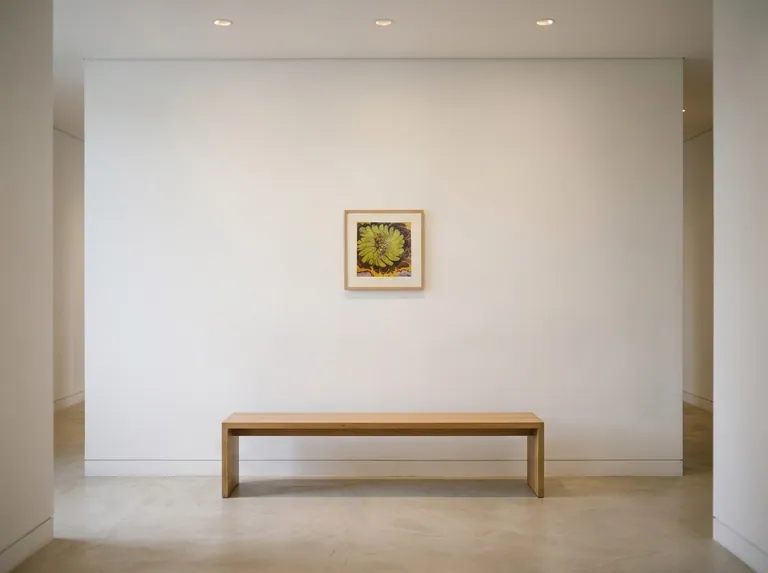 Ochre Bloom in a room — digital visualization (illustrative only)