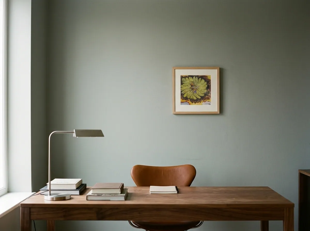 Ochre Bloom by Alyne Perfeito shown in an interior setting — digital visualization, Water & Bloom series