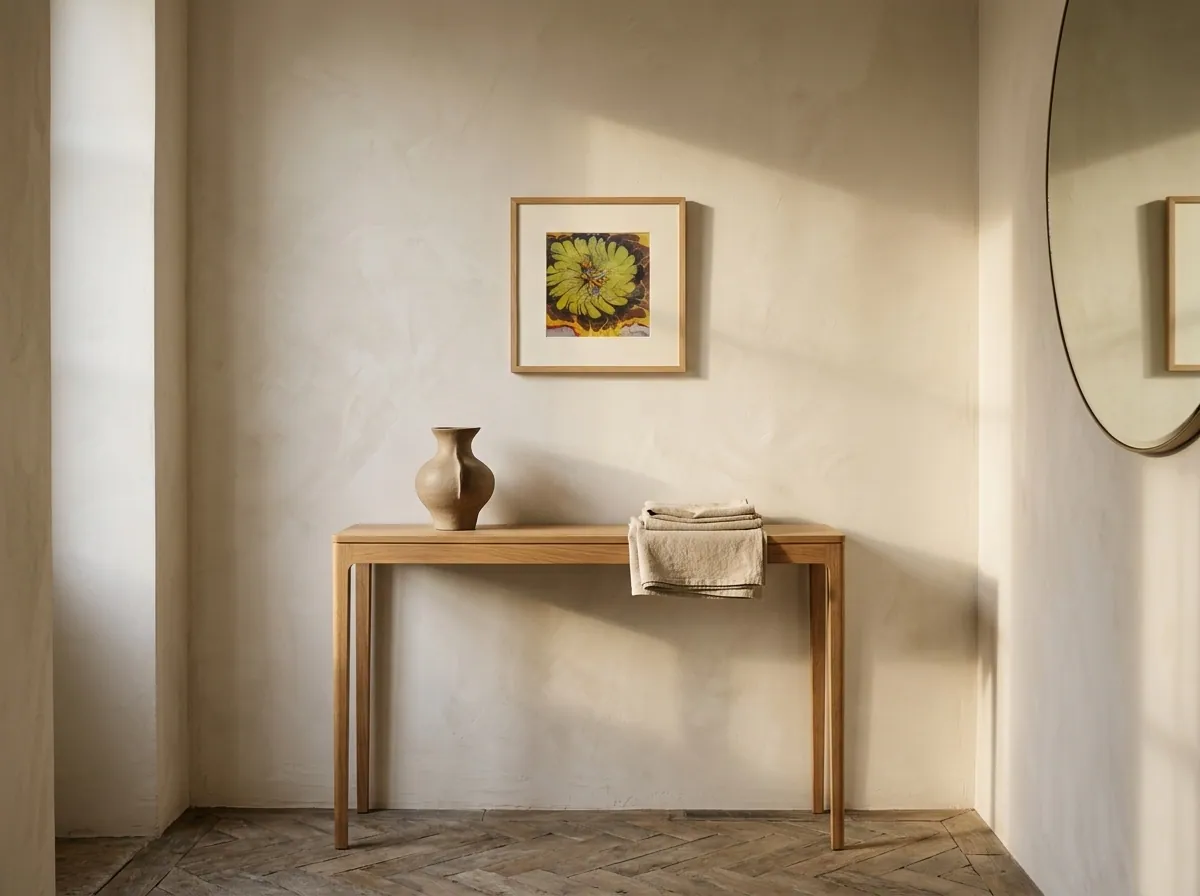 Ochre Bloom by Alyne Perfeito shown in an interior setting — digital visualization, Water & Bloom series