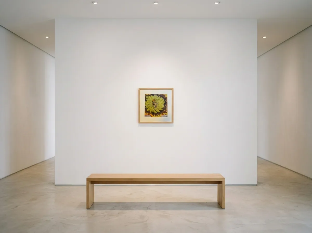 Ochre Bloom by Alyne Perfeito shown in an interior setting — digital visualization, Water & Bloom series