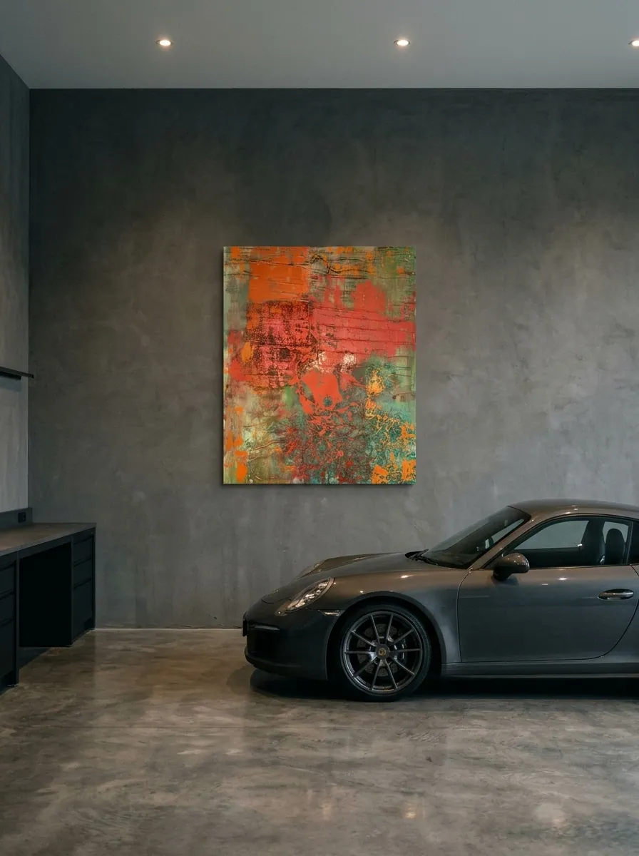 Oxide Horizon by Alyne Perfeito shown in an interior setting — digital visualization, Terra & Ether series