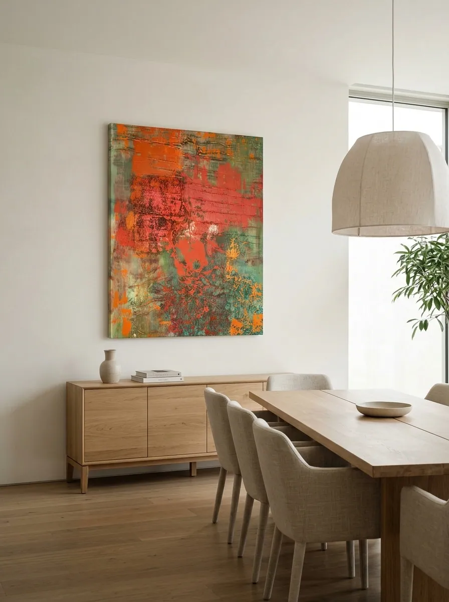 Oxide Horizon by Alyne Perfeito shown in an interior setting — digital visualization, Terra & Ether series