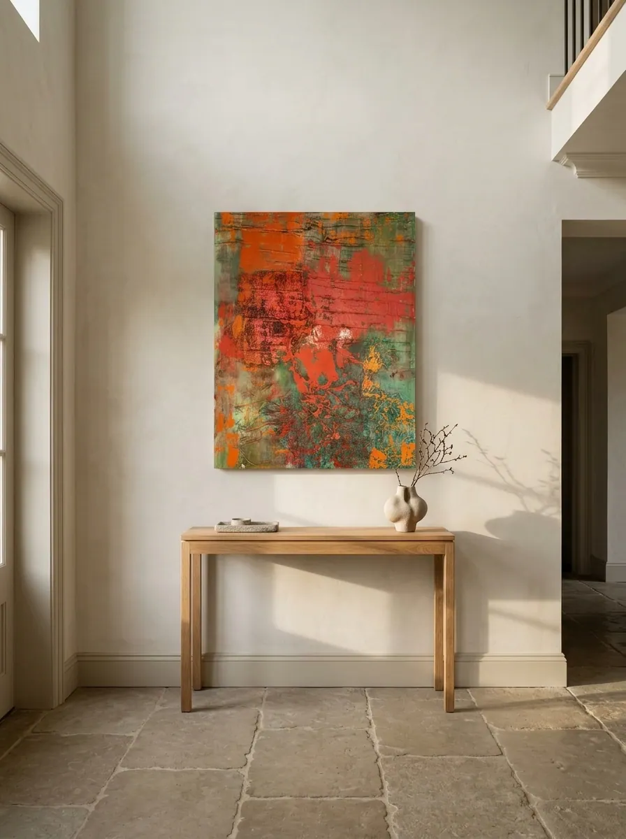 Oxide Horizon by Alyne Perfeito shown in an interior setting — digital visualization, Terra & Ether series