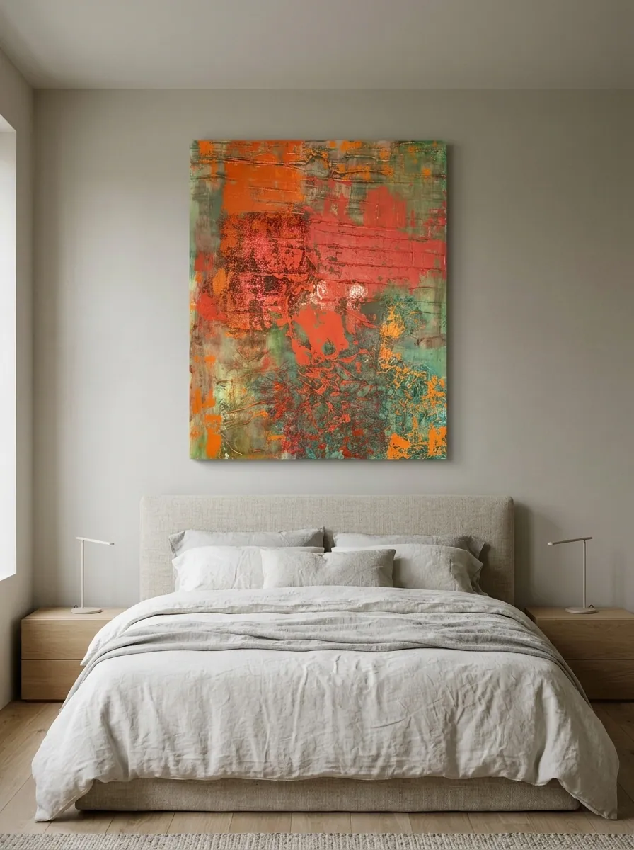 Oxide Horizon by Alyne Perfeito shown in an interior setting — digital visualization, Terra & Ether series