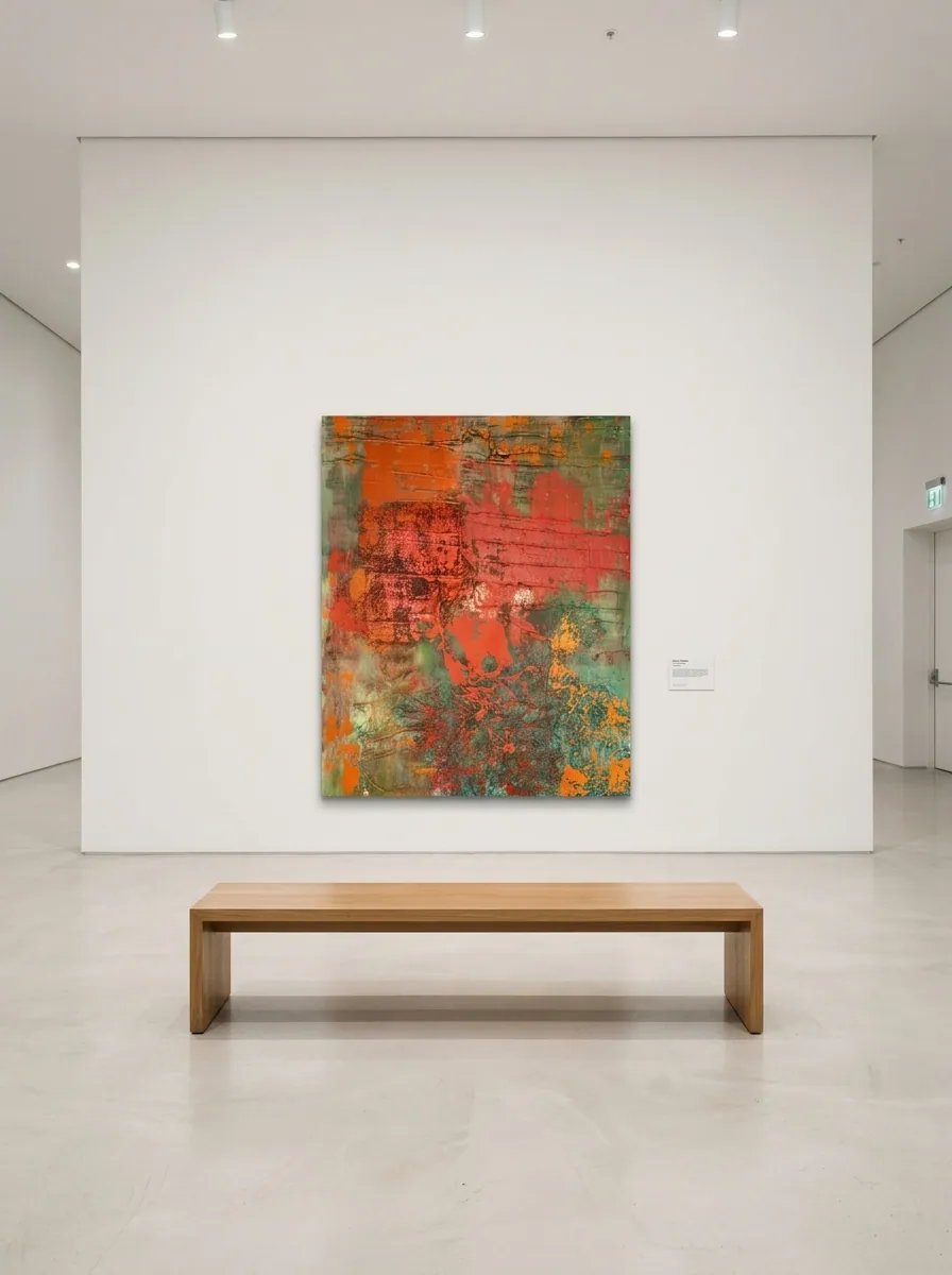 Oxide Horizon by Alyne Perfeito shown in an interior setting — digital visualization, Terra & Ether series