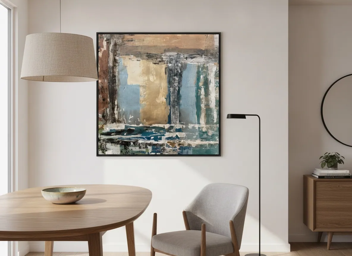 Patina Field (100 x 100 cm), acrílica sobre tela — Alyne Perfeito, Perfeito Studio