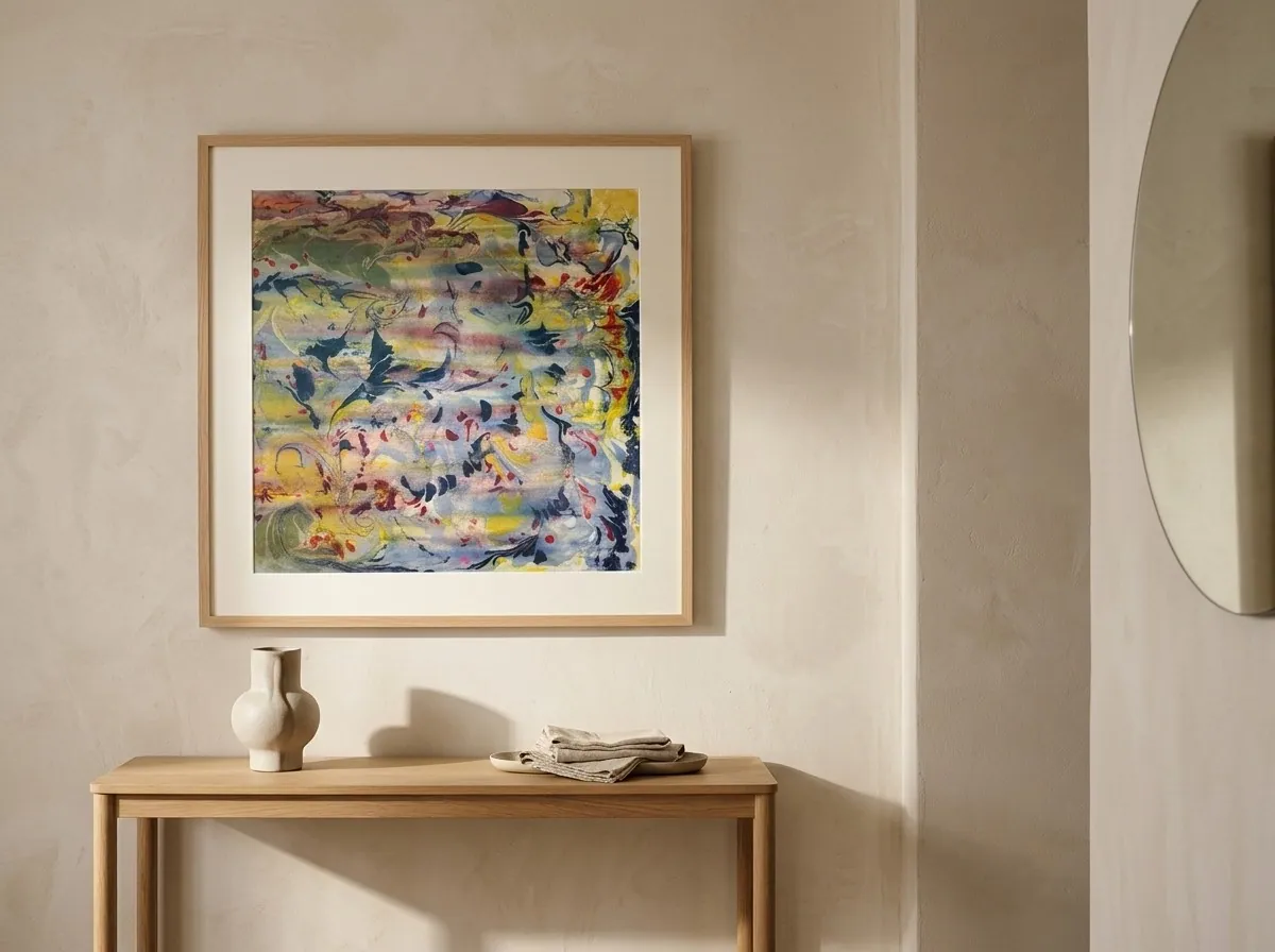 Petal Current by Alyne Perfeito shown in an interior setting — digital visualization, Water & Bloom series