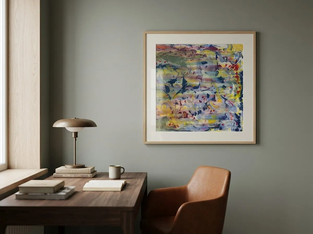 Petal Current by Alyne Perfeito shown in an interior setting — digital visualization, Water & Bloom series