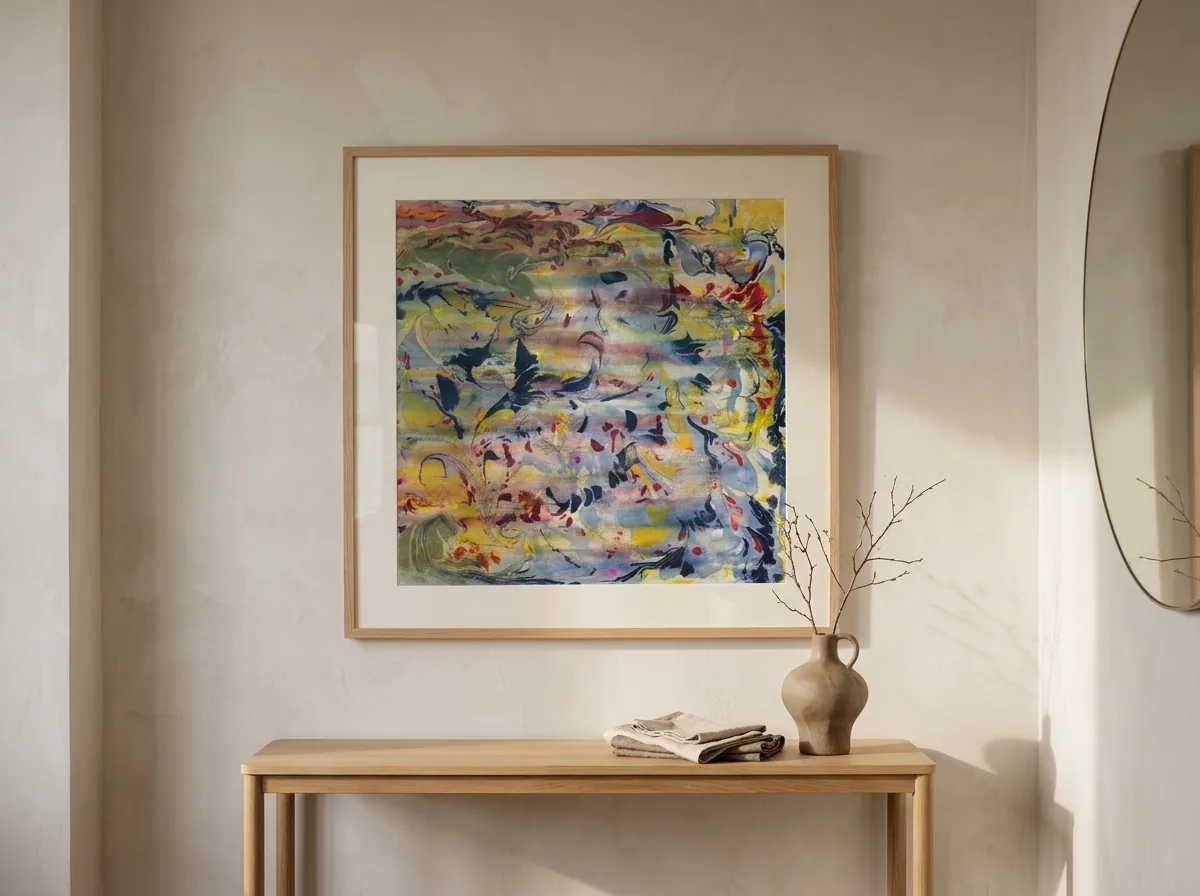 Petal Current by Alyne Perfeito shown in an interior setting — digital visualization, Water & Bloom series