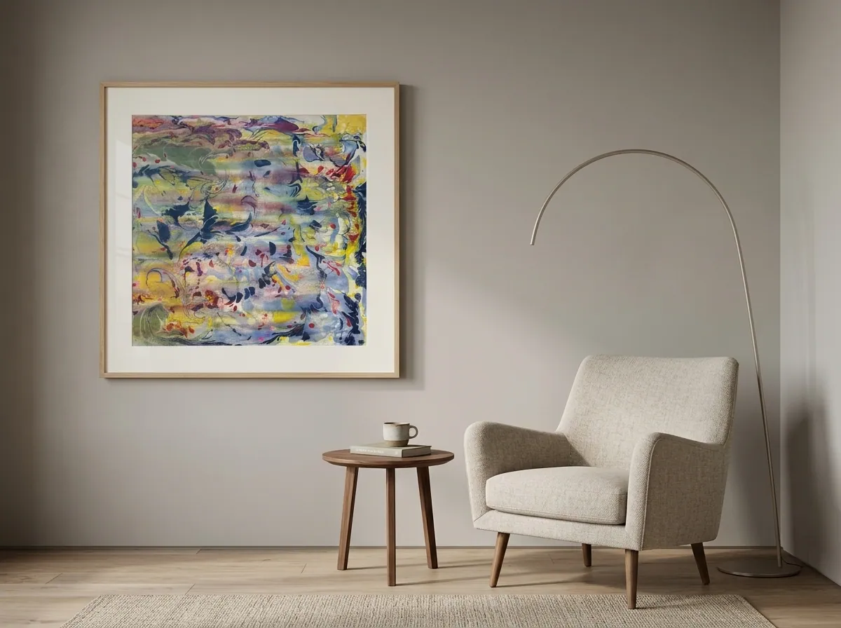 Petal Current by Alyne Perfeito shown in an interior setting — digital visualization, Water & Bloom series