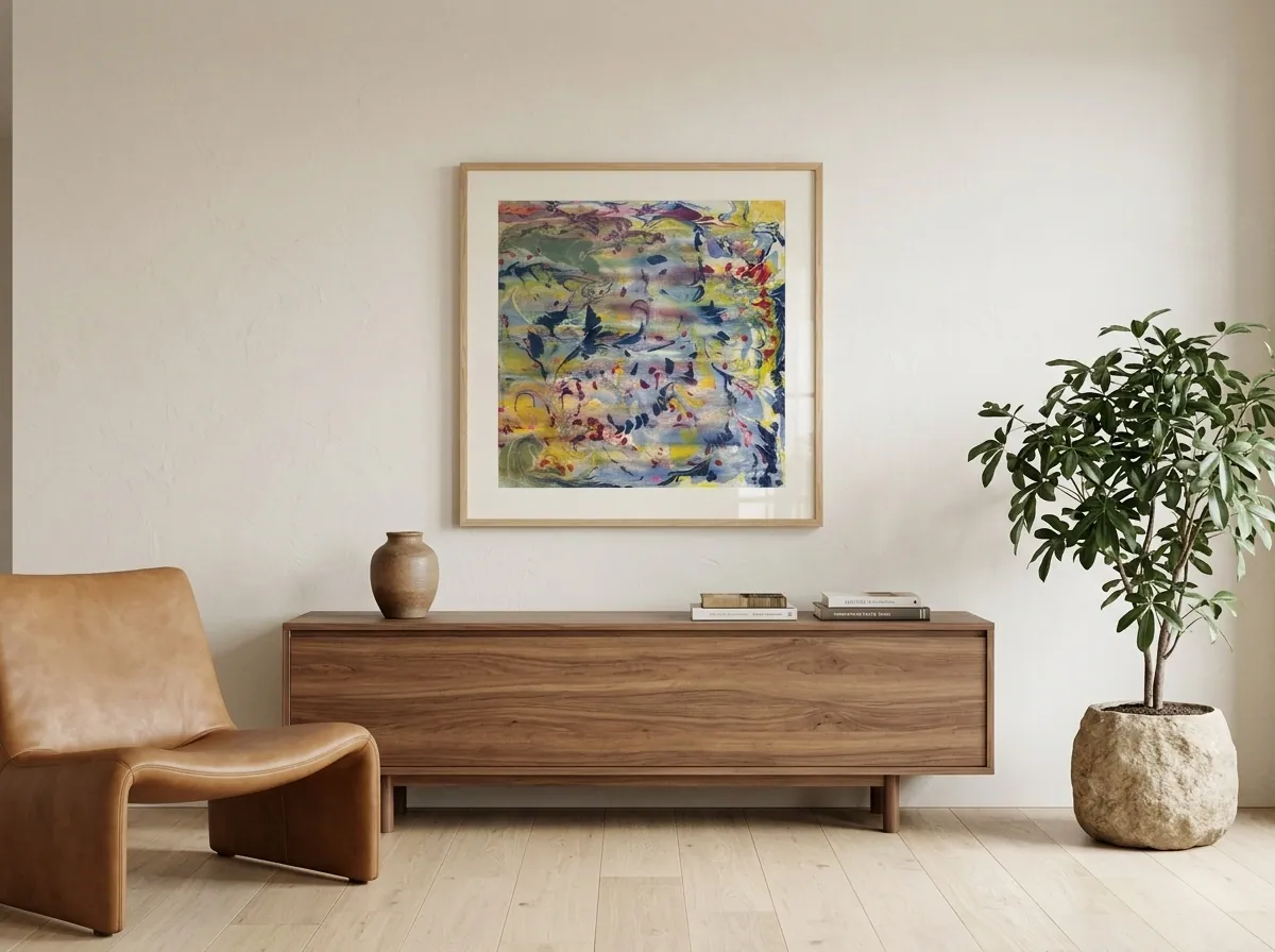 Petal Current by Alyne Perfeito shown in an interior setting — digital visualization, Water & Bloom series