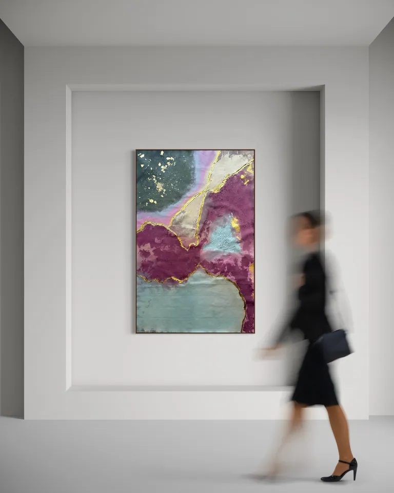 Quartz Seam in a room — digital visualization (illustrative only)