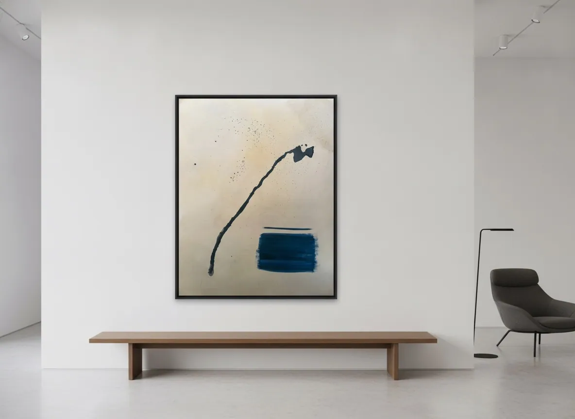 Silent Interval (120 x 160 cm), técnica mista com acrílica sobre tela — Alyne Perfeito, Perfeito Studio