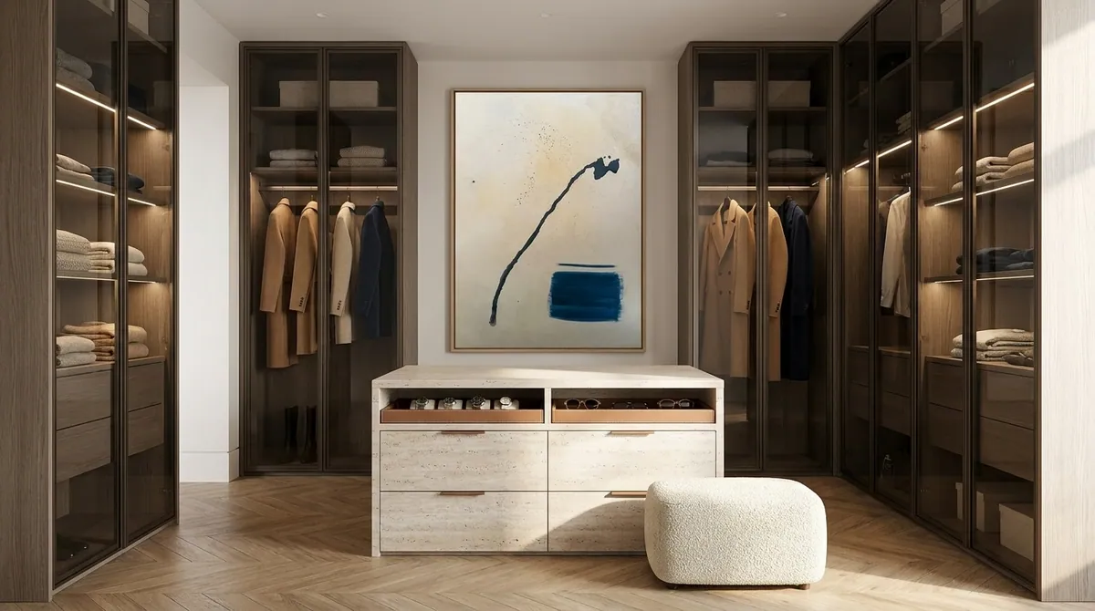 Silent Interval by Alyne Perfeito shown in a dressing room — digital visualization