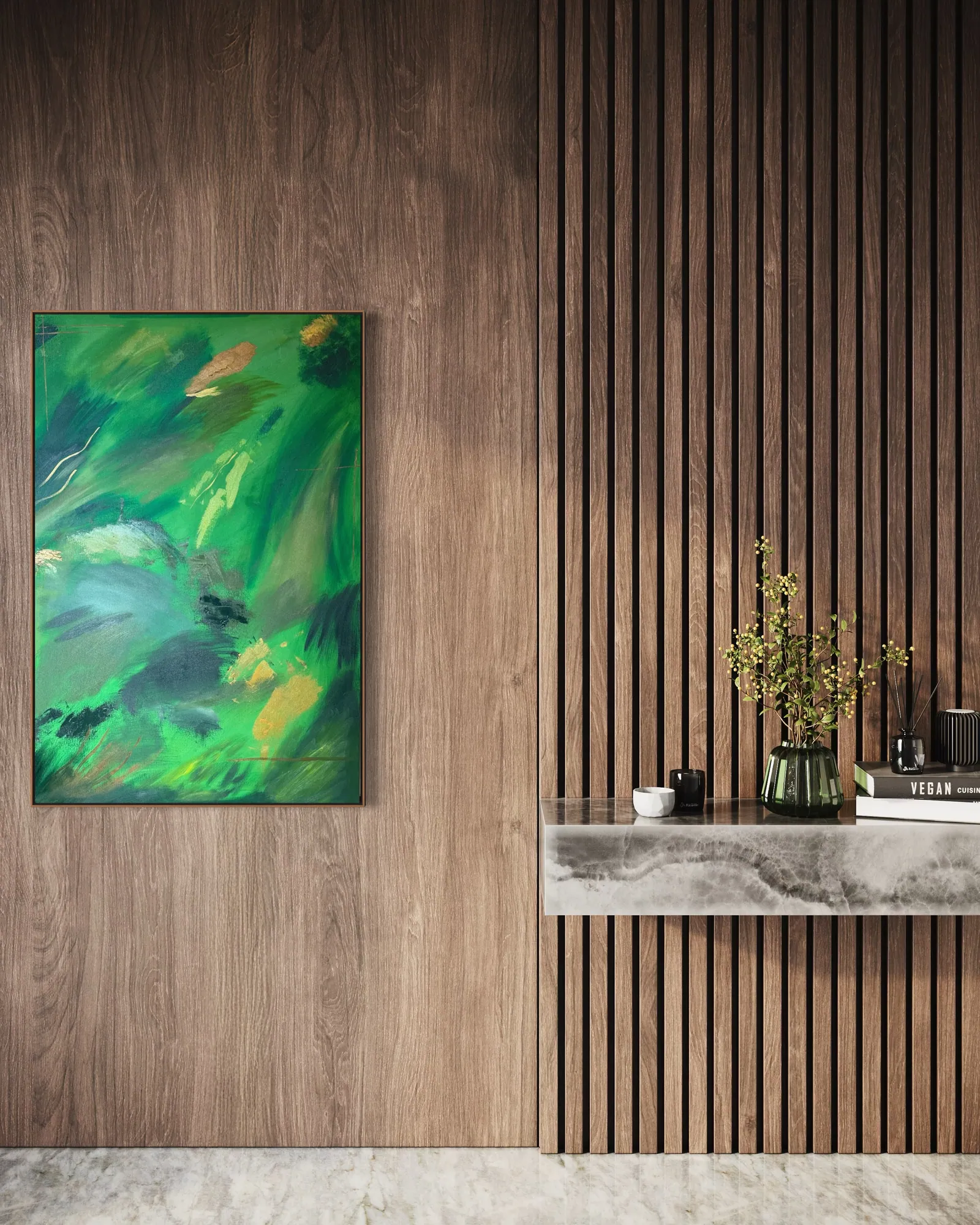 Vegetal Dawn (80 x 120 cm), acrylic on canvas — Alyne Perfeito, Perfeito Studio