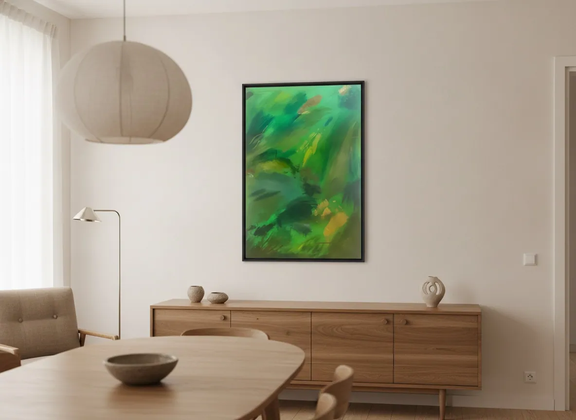Vegetal Dawn (80 x 120 cm), acrílica sobre tela — Alyne Perfeito, Perfeito Studio