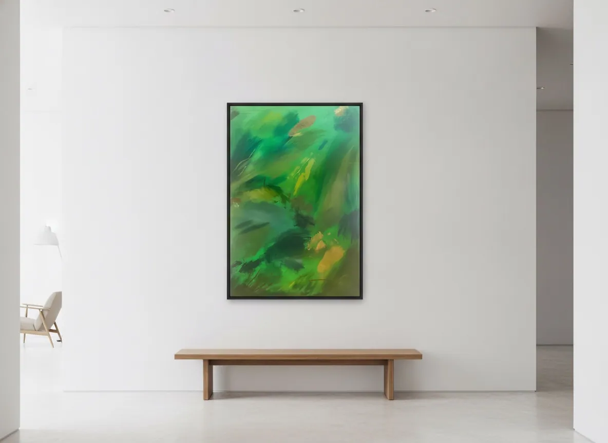Vegetal Dawn (80 x 120 cm), acrylic on canvas — Alyne Perfeito, Perfeito Studio