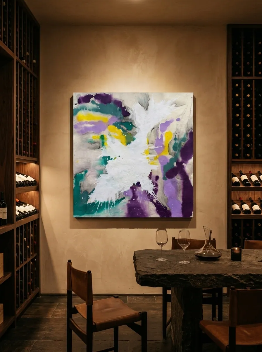 Violet Tempest by Alyne Perfeito shown in an interior setting — digital visualization, Luminous Rebirth series